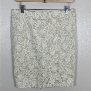 NWOT Cynthia Rowley Size 6 Cream Floral Lace Pencil Skirt